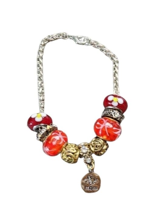 Jewelry - Red and Gold Charm Bracelet